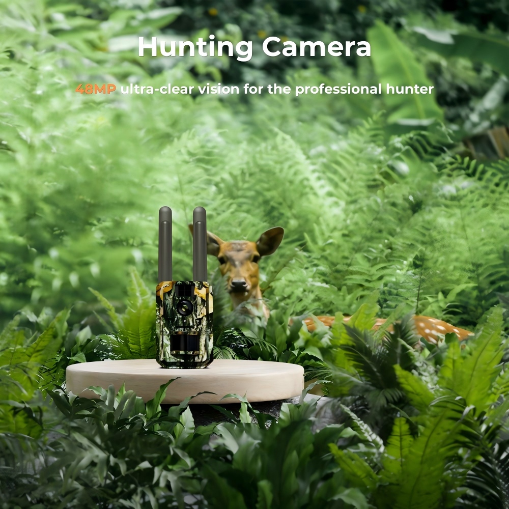Hunting Game Camera Night Vision No Glow - กล้องดักถ่ายภาพสัตว์ป่า 4G LTE ความละเอียด 48MP 2K