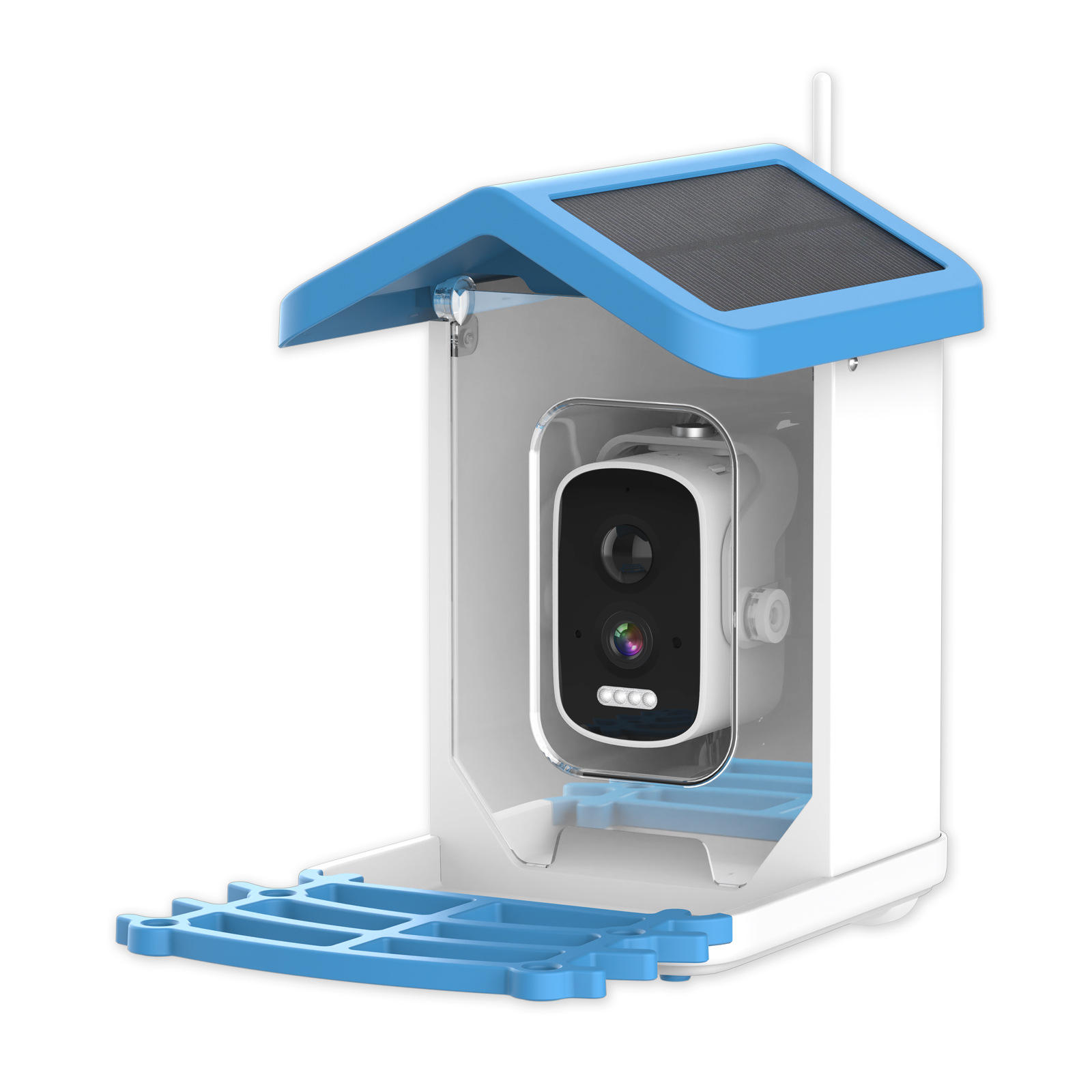 Bird Feeder Camera Wifi Smart Ai - กล้องให้อาหารนกอัจฉริยะอัตโนมัติ AI WiFi HD พร้อมแผงโซลาร์เซลล์ สำหรับนกในสวน