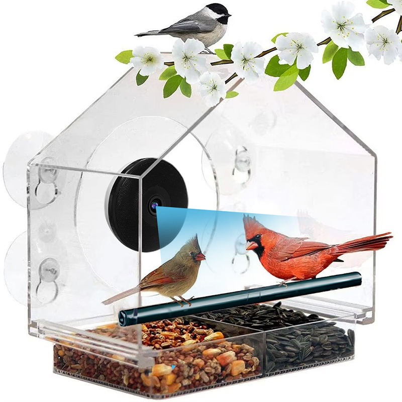 Bird Feeder Camera Wifi Smart Ai - กล้องให้อาหารนกอัจฉริยะพร้อมระบบจดจำนกด้วย AI กล้องอินเตอร์คอมเสียงสองทาง ความละเอียด 4MP HD
