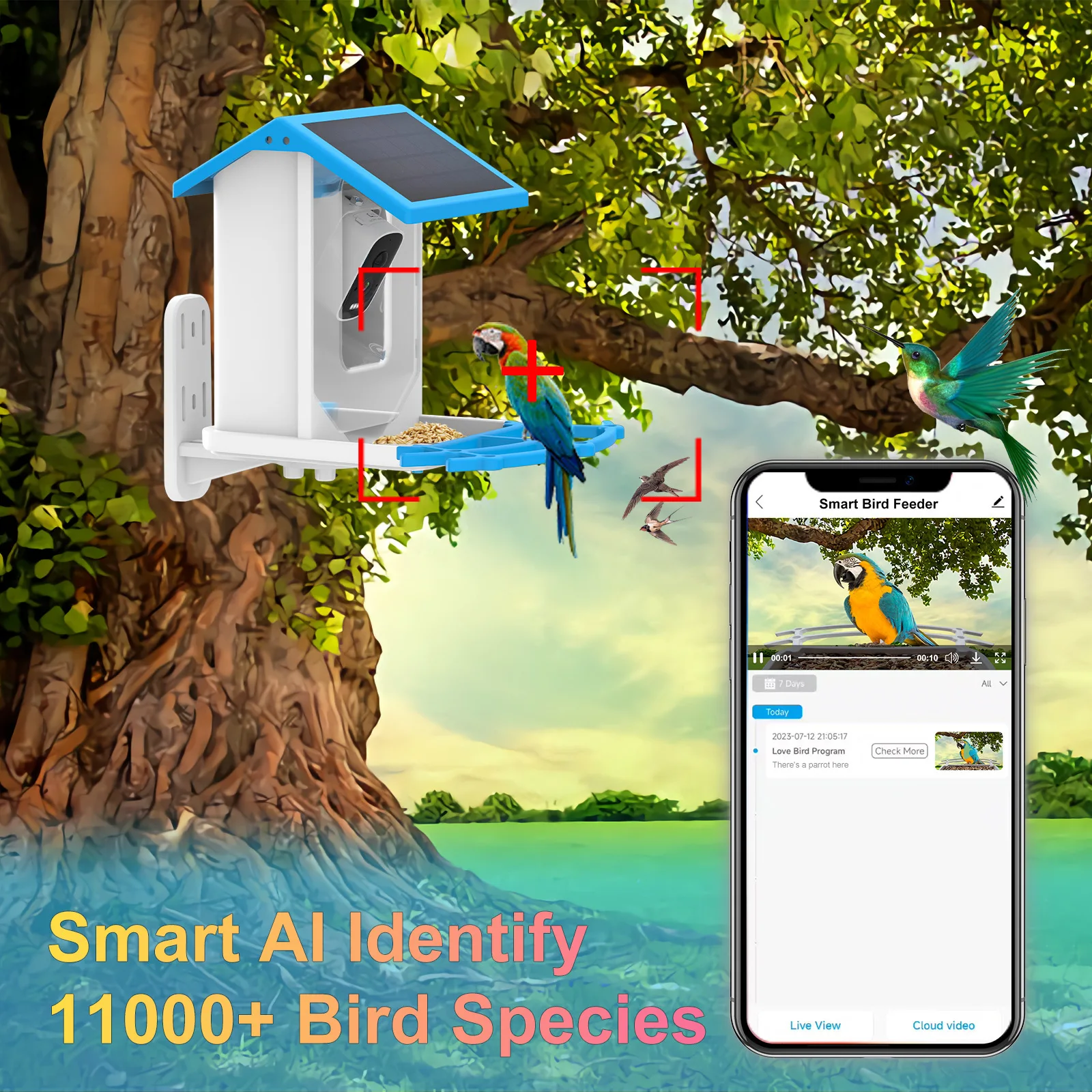 กล้องป้อนนกอัจฉริยะ 2K พร้อม W - Bird Feeder Camera Wifi Smart Ai บทวิจารณ์และราคา