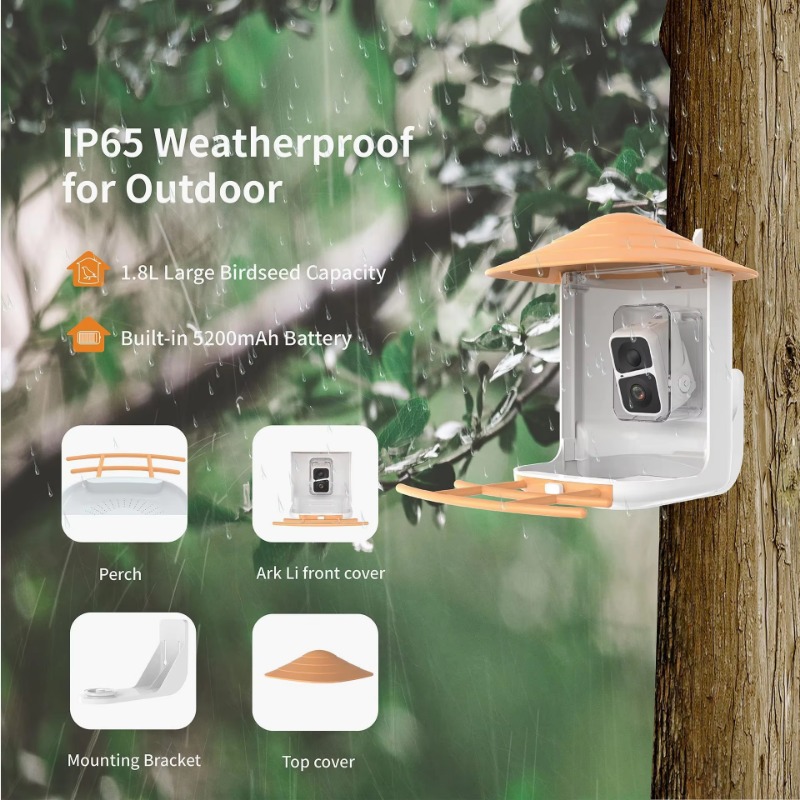 เครื่องให้อาหารนกอัจฉริยะ 2 ลิ - Bird Feeder Camera Wifi Smart Ai บทวิจารณ์และราคา