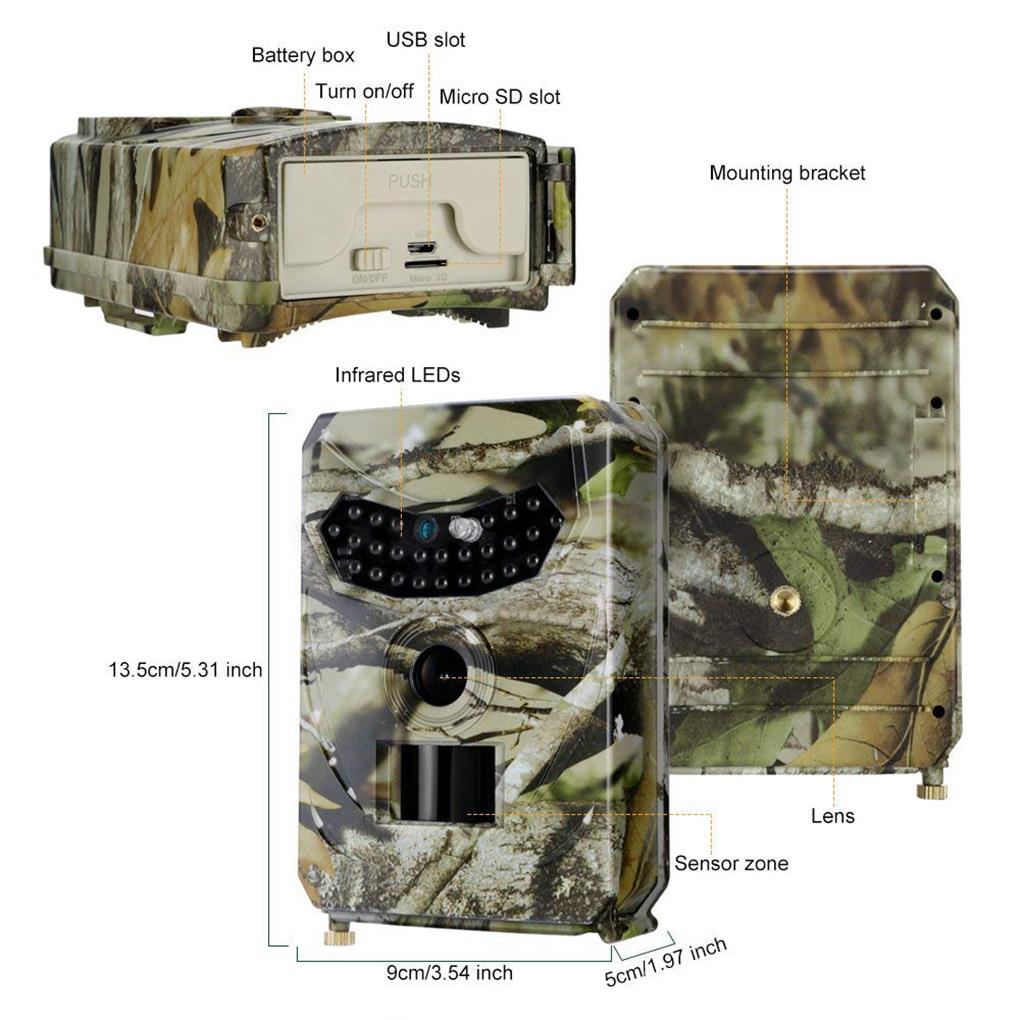 กล้องติดตามสัตว์ PR100 กล้องถ่ - Night Vision Trail Camera Infrared Leds บทวิจารณ์และราคา