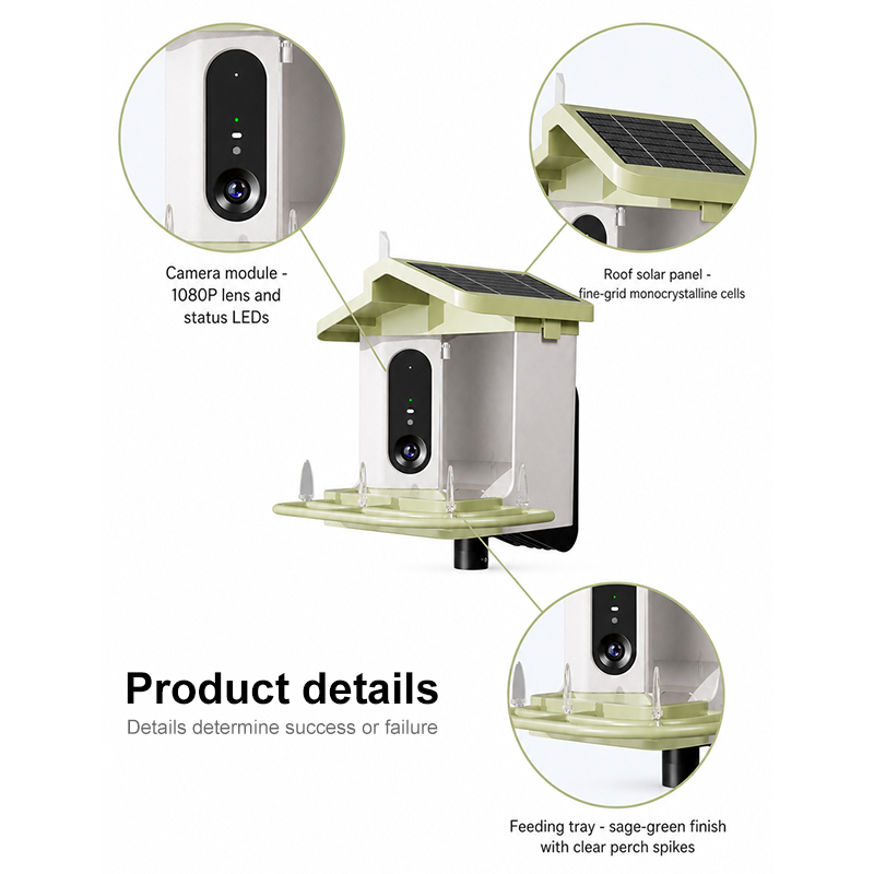 เครื่องให้อาหารนกพลังงานแสงอาท - Bird Feeder Camera Wifi Smart Ai บทวิจารณ์และราคา