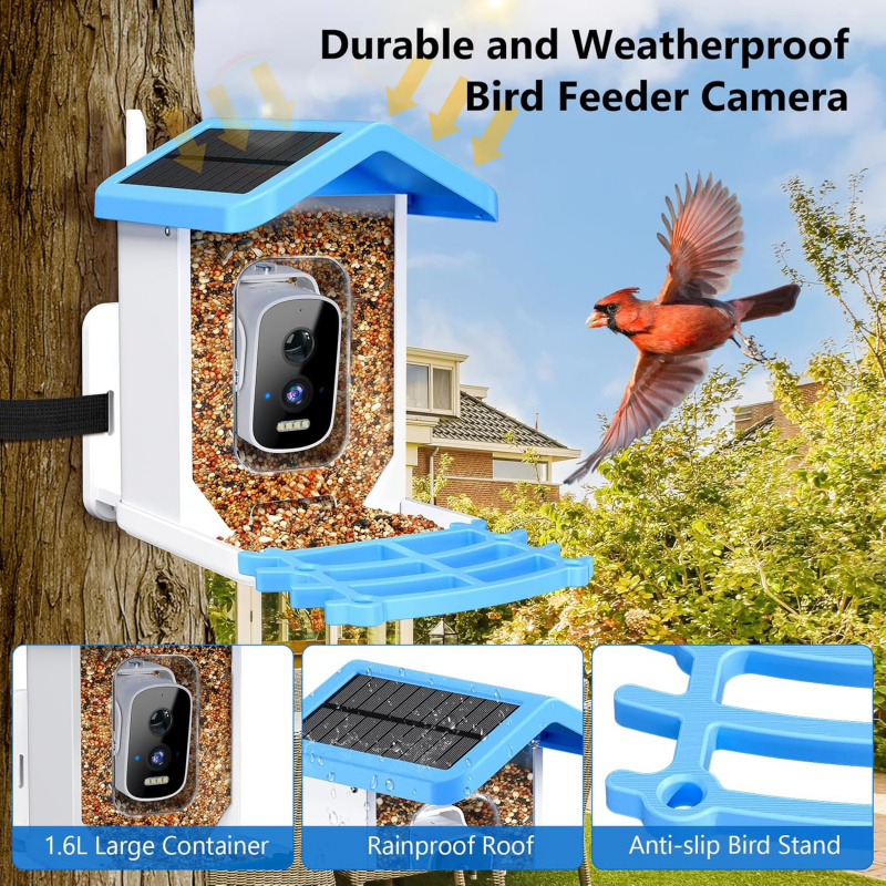 เครื่องให้อาหารนกอัจฉริยะแบบ W - Bird Feeder Camera Wifi Smart Ai บทวิจารณ์และราคา